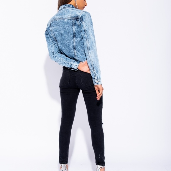 Last One! NWT Acid Wash Denim Jeans Jacket - Picture 8 of 8